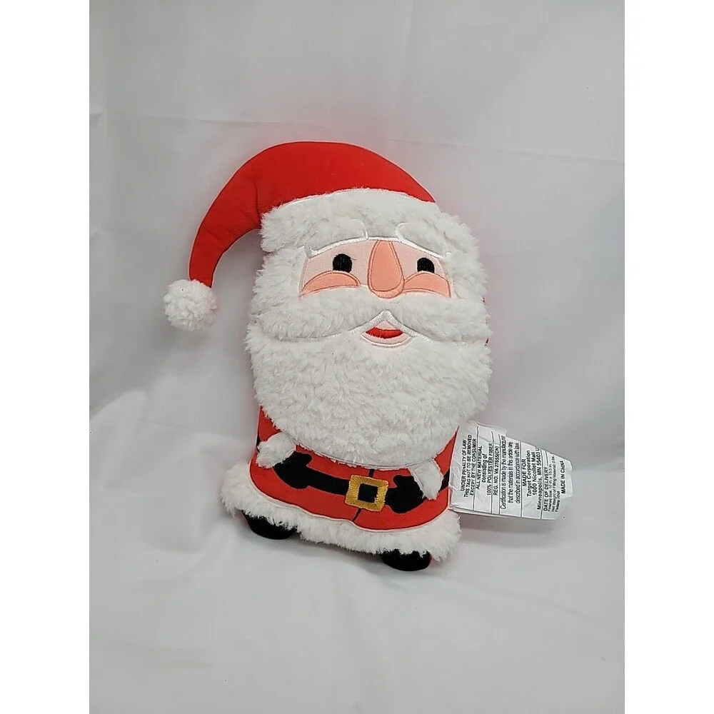 Christmas Shaped Santa Faux Shearling Throw Pillow Red/white Wondershop 15